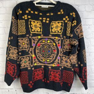 HANA LEE vintage multicolor embellished sweater